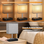 Cozylumi™ GVDV HOME Table Lamp for Bedroom with Fast USB A&C Charging Ports, Bedside