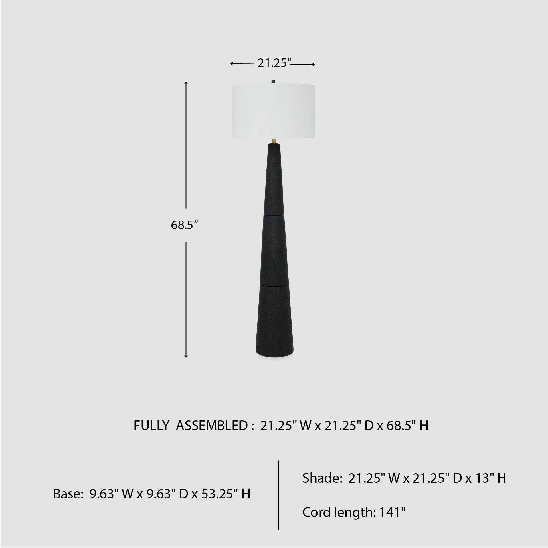 Cozylumi™ Hallburg Floor Lamp, Black