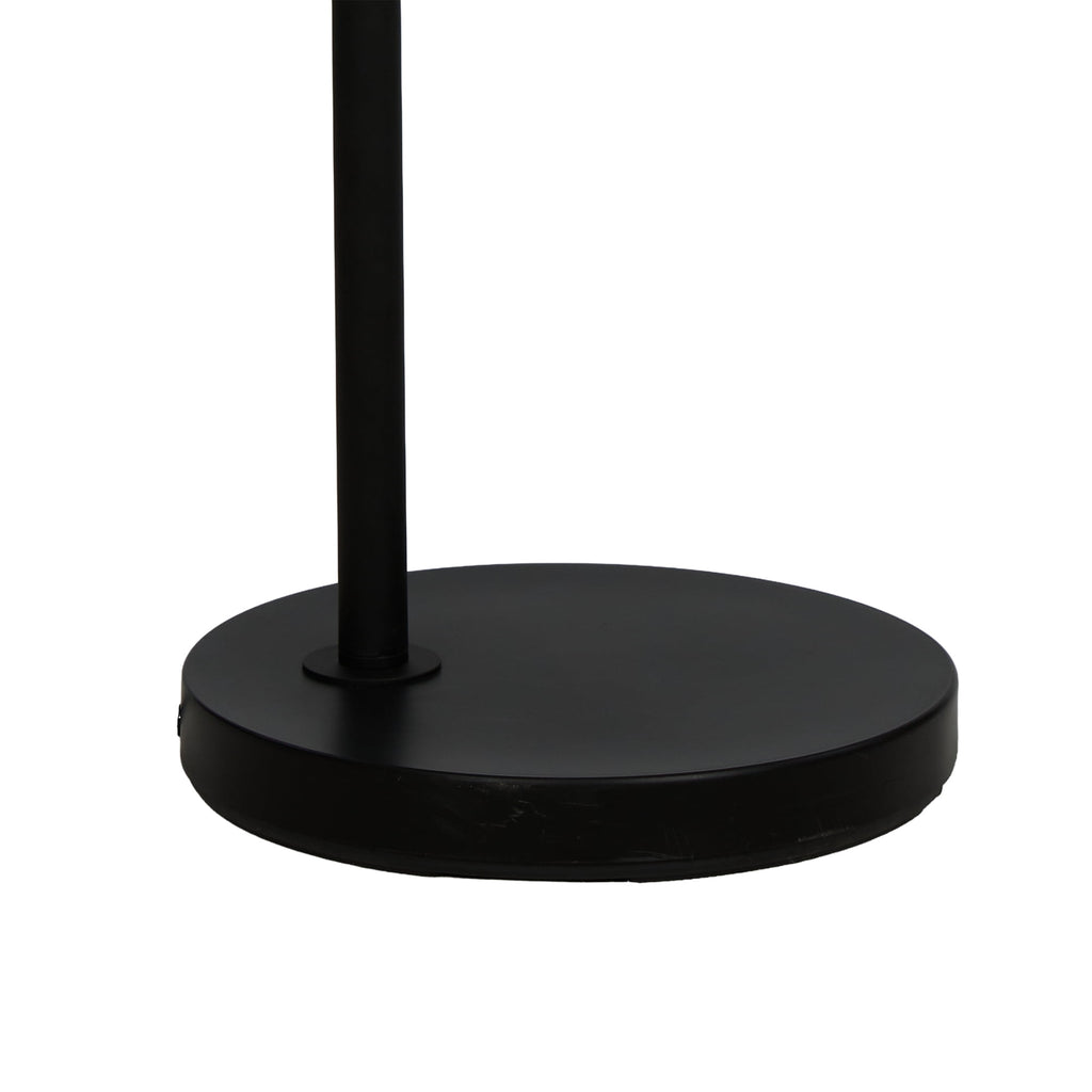 Cozylumi™ 62 in Black Metal Angled Downbridge Floor Lamp with White Linen Shade