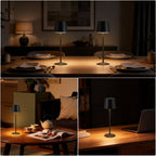 Cozylumi™ Modern Black LED Desk Lamps 2-Pack, Adjustable Height, Touch Dimmable
