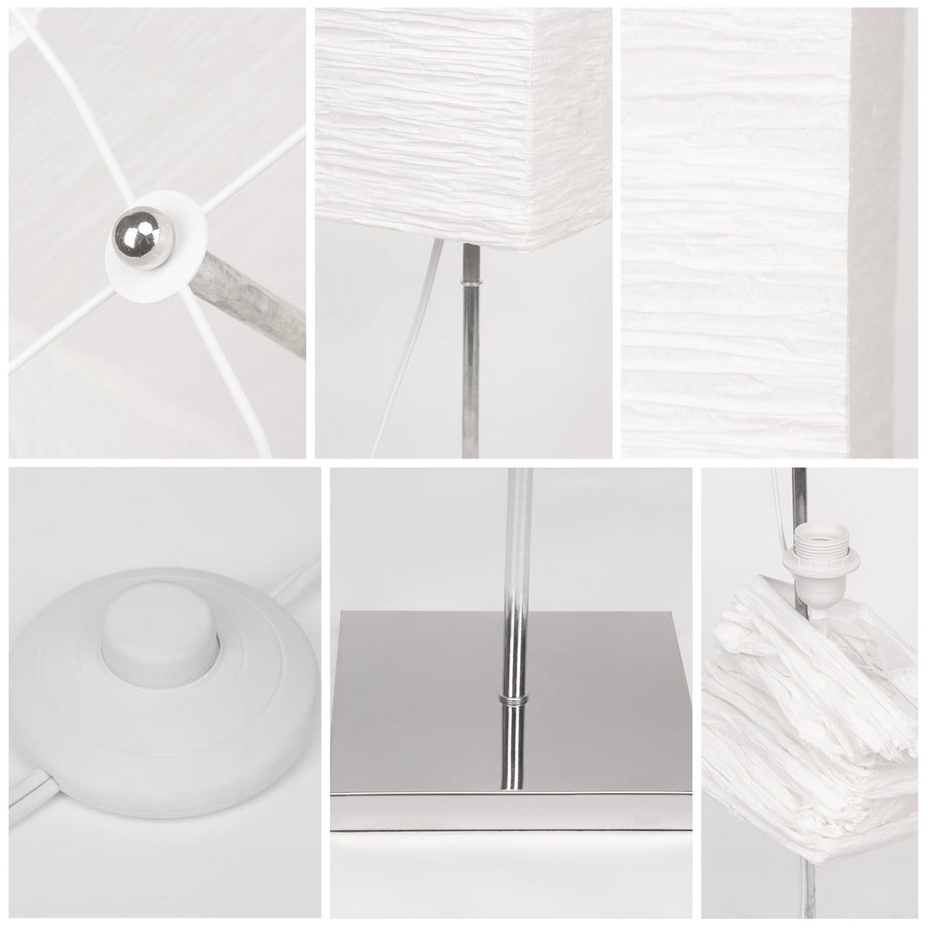Cozylumi™ HonoDing Modern Paper Floor Lamp 59-inch Squarewith Rice Paper Lampshade