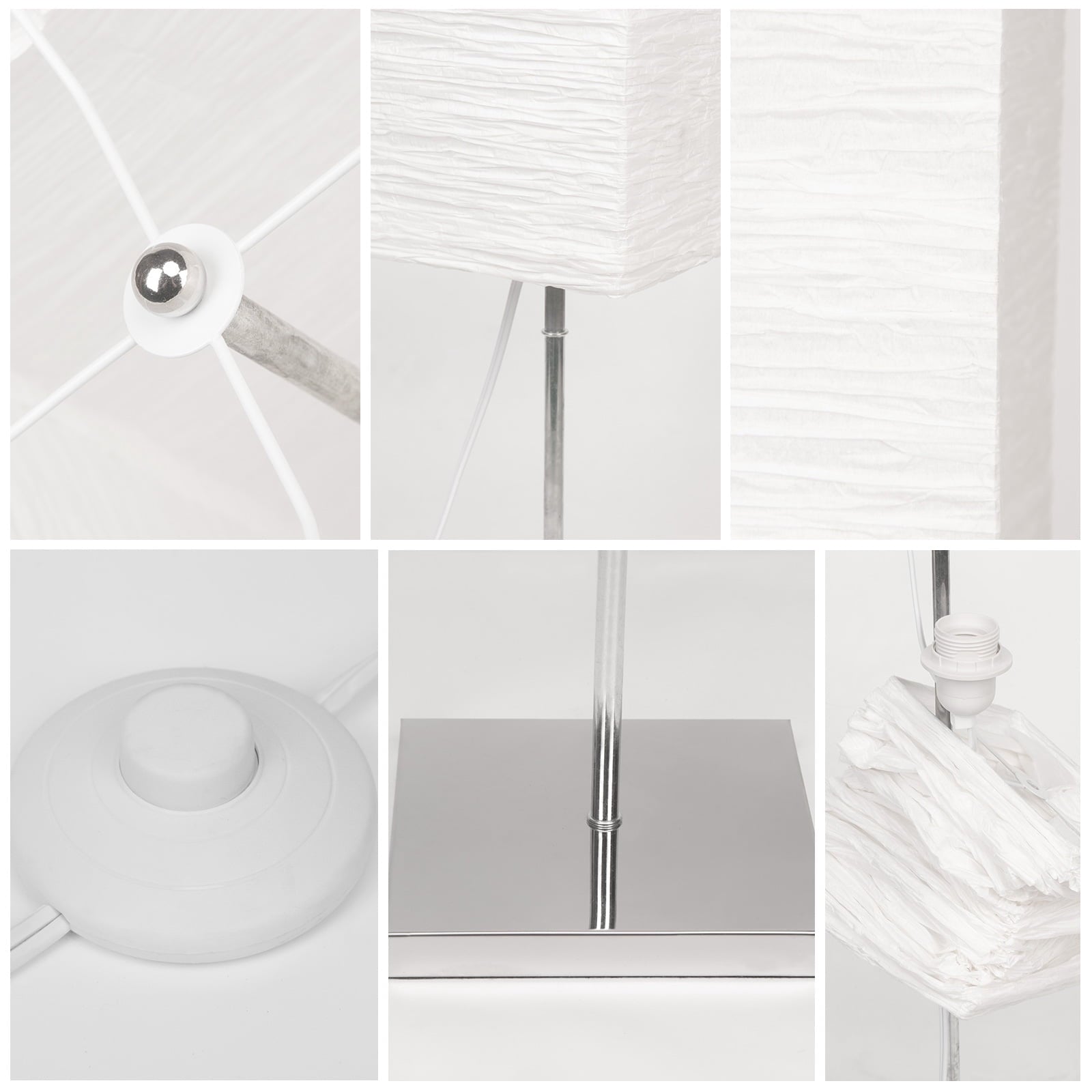 Cozylumi™ HonoDing Modern Paper Floor Lamp 59-inch Squarewith Rice Paper Lampshade