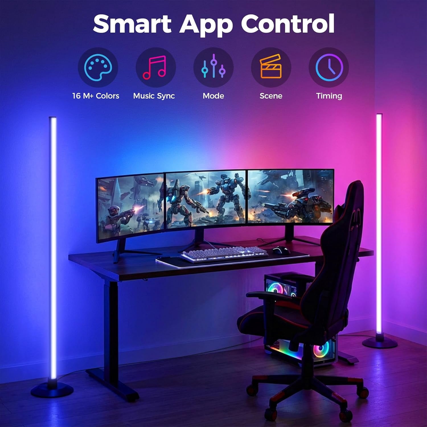 Cozylumi™ Maylit Corner Floor Lamp,Smart LED Floor Lamps with App & Remote Control