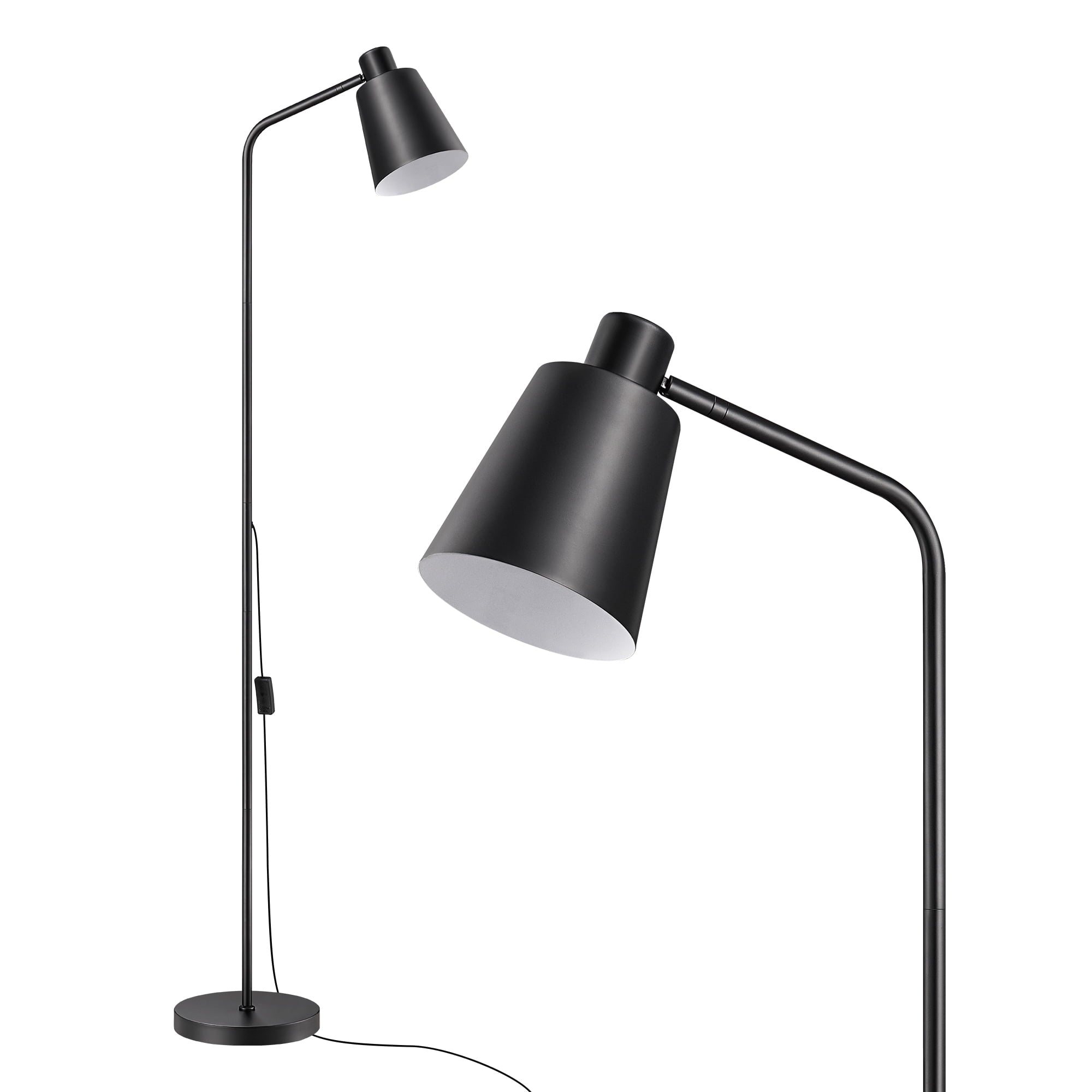 Cozylumi™ 59" Black Modern Floor Lamps for Living Room, Adjustable Lampshade, Metal