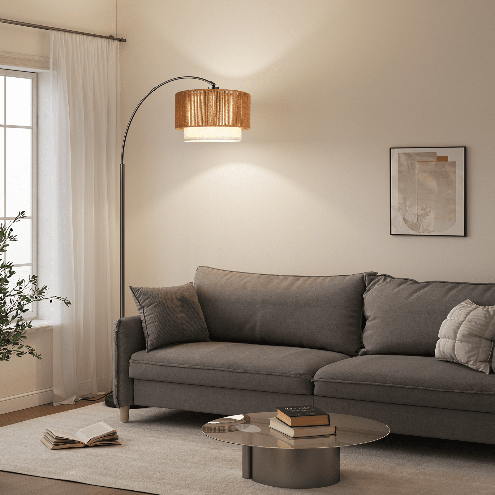 Cozylumi™ Floor Lamps for Living Room with 12W LED Bulb, Arc Floor Lamp with 3 Color