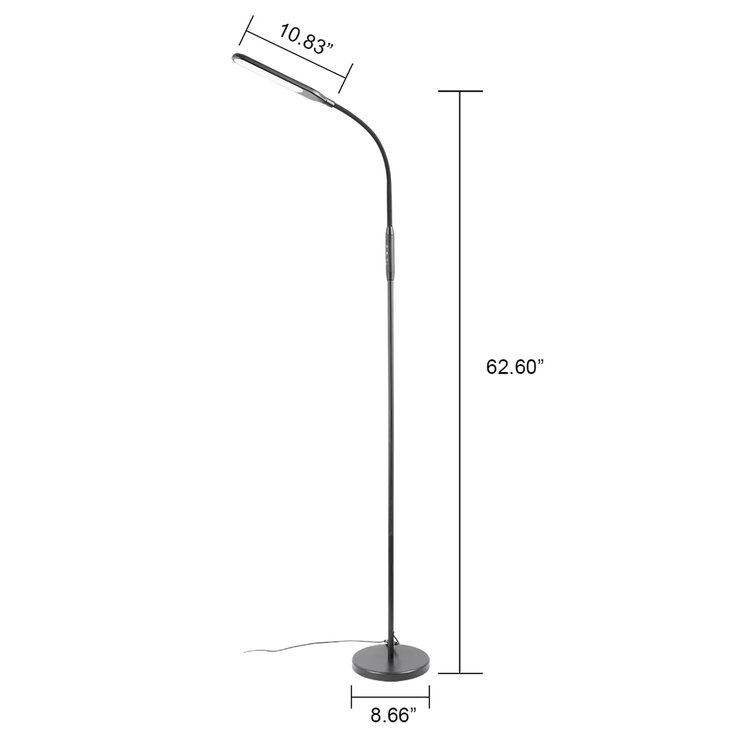 Cozylumi™ 71 in LED Floor Lamp, Adjustable Brightness, 4 Color Temperatures, Black, for