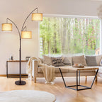 Cozylumi™ 3 Light Floor Lamp, 80" Mordern Standing Lamp with Linen Lamp Shade, Arc