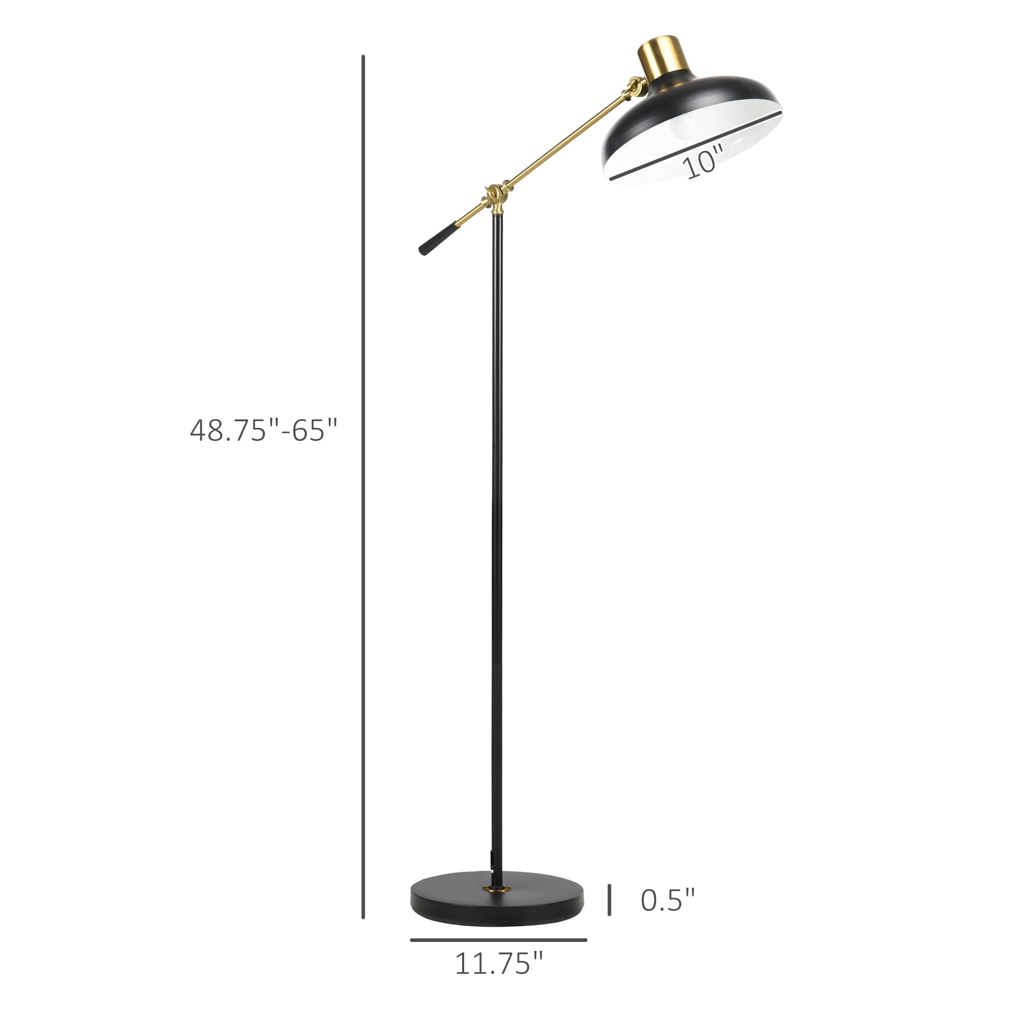 Cozylumi™ HOMCOM Adjustable Floor Lamps for Living Room, Standing Lamp for Bedroom with