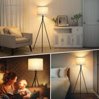 Cozylumi™ Black Tripod Floor Lamp, Mid Century Standing Lamp for Living Room,61" Tall
