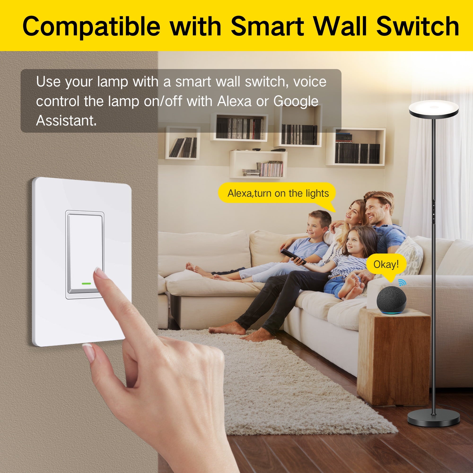 Cozylumi™ Floor Lamp with Remote, Super Bright Standing Lamp, 4 Color Temperature