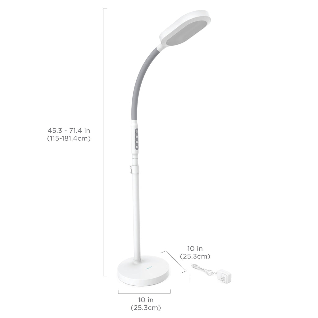 Cozylumi™ Verilux HappyLight Duo 2-in-1 Light Therapy & Floor Lamp White VT39WW1
