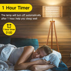 Cozylumi™ Boho Rattan Tripod Floor Lamp with Shelves, Dimmable Standing Lamp with