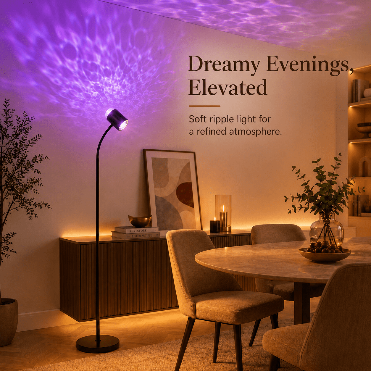 Cozylumi™ MEHOOM Sunset Standing Floor Lamp Projection with Ocean Wave, 360° Rotation
