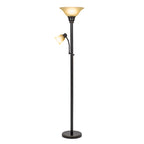 Cozylumi™ Catalina Lighting Kerrington 71'' Floor Lamp with Amber Glass Bell Shade