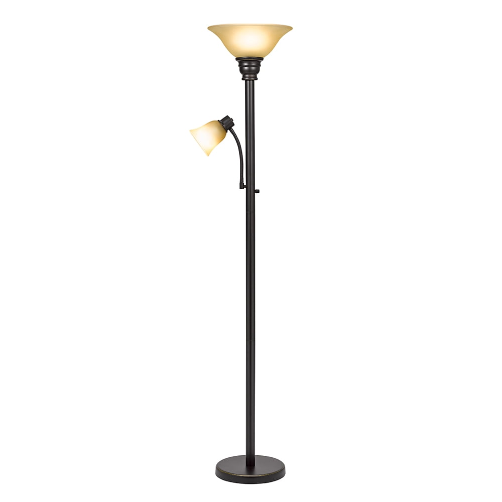 Cozylumi™ Catalina Lighting Kerrington 71'' Floor Lamp with Amber Glass Bell Shade