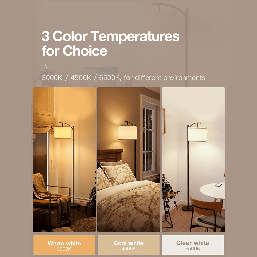 Cozylumi™ Floor Lamp for Living Room with 3 Color Temperatures, standing lamp with