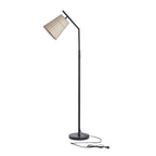 Cozylumi™ 60 in Boho Black Angled Floor Lamp with Rattan Shade