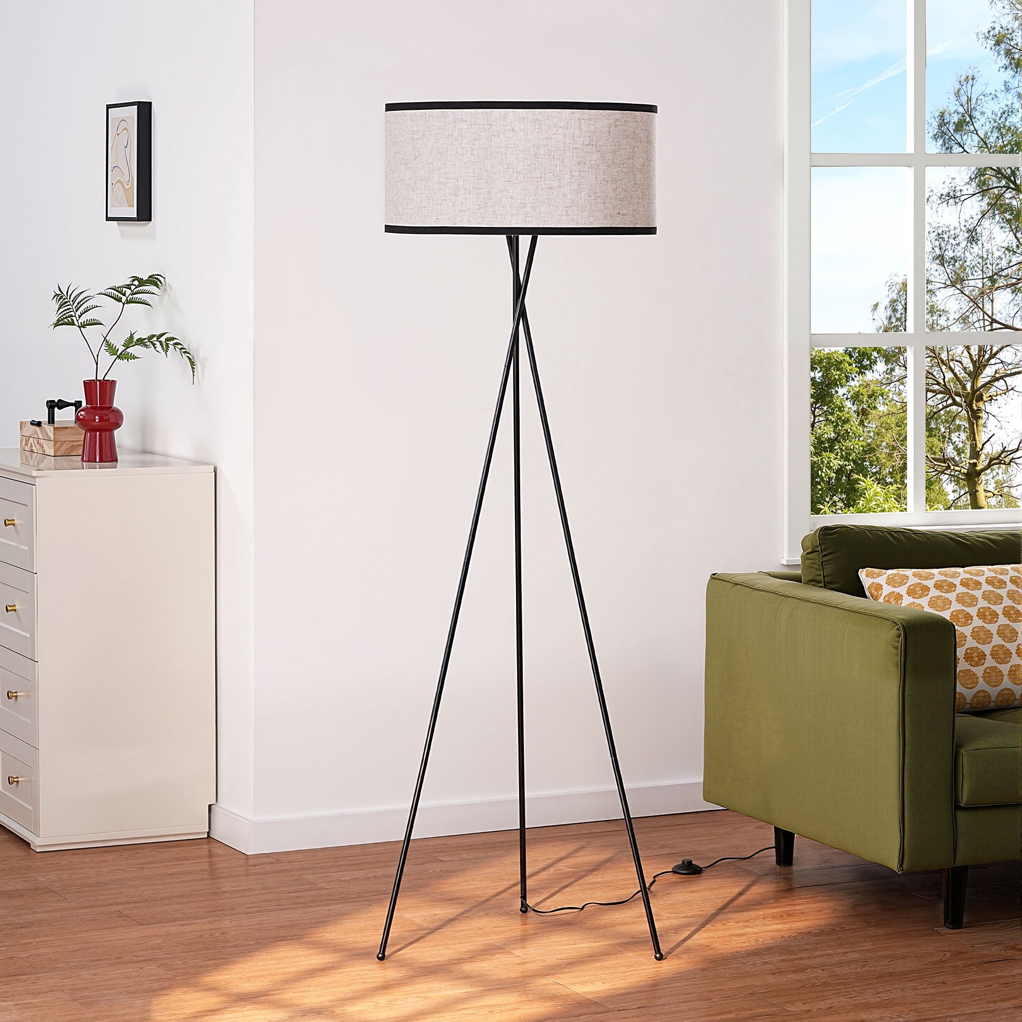 Cozylumi™ 66.9in Tripod Floor Lamps with Remote, Includes RGB Light Bulb, LED Modern