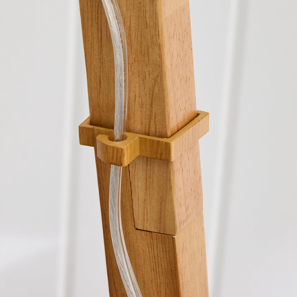 Cozylumi™ 63 in Natural Wood Tripod Floor Lamp with Pleated Shade