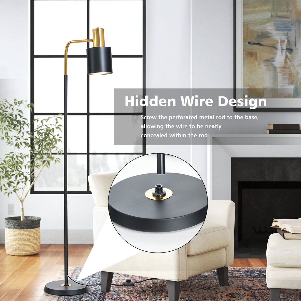 Cozylumi™ JOPESO Modern Industrial 59" Floor Lamp, Adjustable Lampshade Antique Brass &