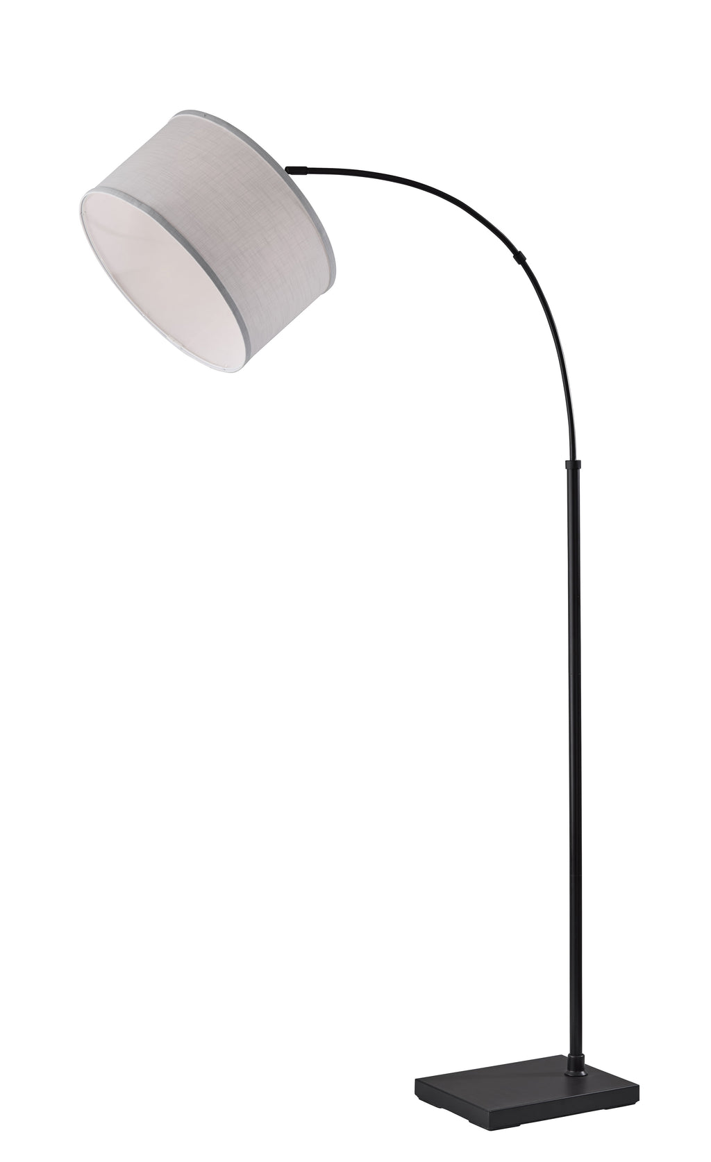 Cozylumi™ Michelle 71-Inch Metal Arc Floor Lamp with White Fabric Shade and 3-Way Switch
