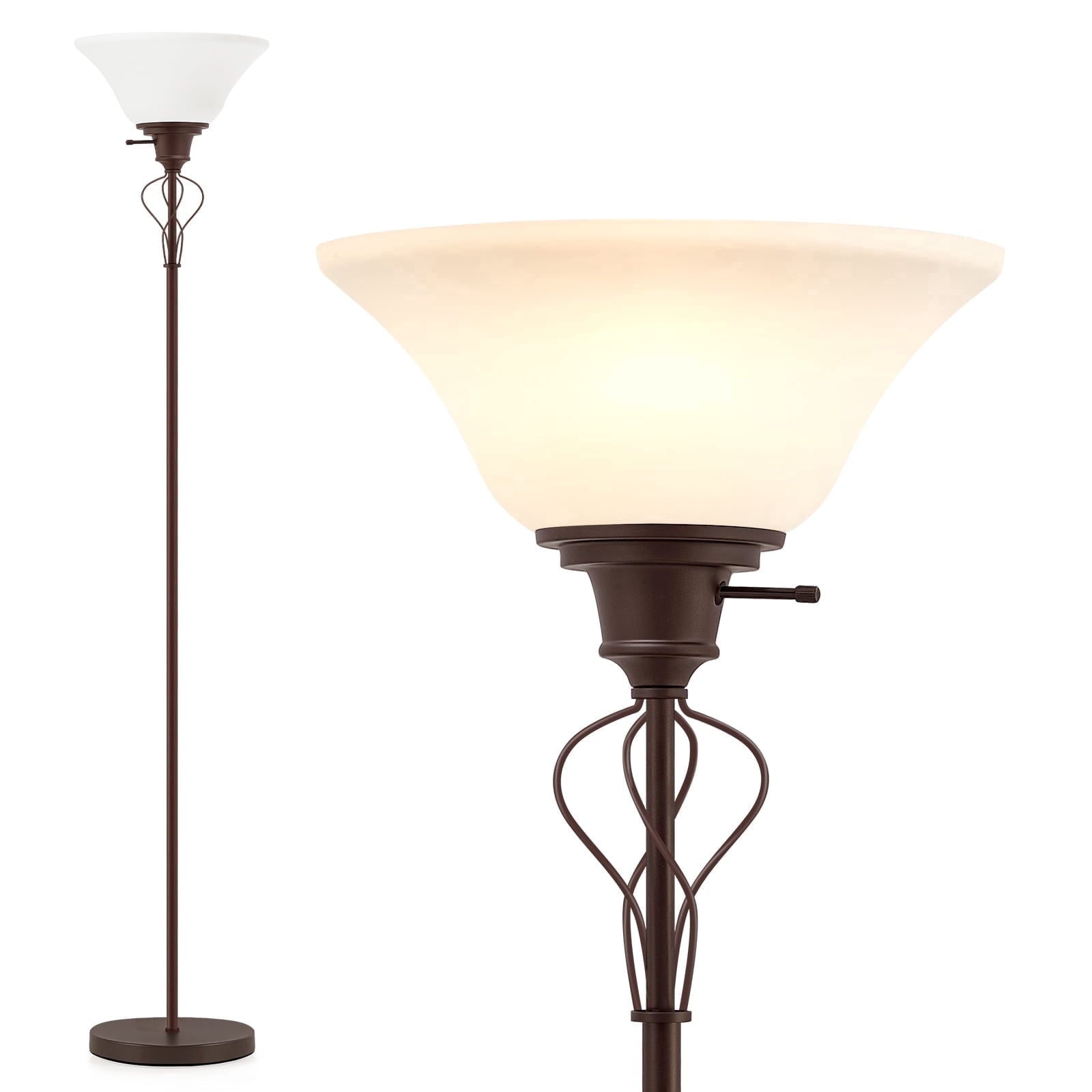 Cozylumi™ Floor Lamp for Living Room,70in Black Standing Lamps with Sturdy Metal Base